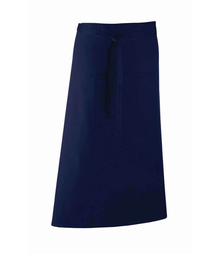 Premier 'Colours' Bar Apron in ONE Navy by Premier — Custom branded clothing by Print Press, featuring premium embroidery produced in our specialist print lab in the UK.