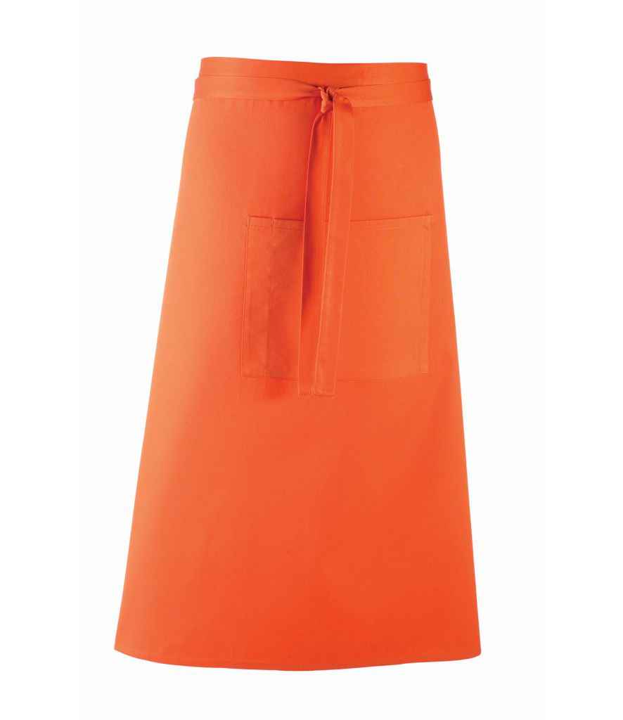 Premier 'Colours' Bar Apron in ONE Orange by Premier — Custom branded clothing by Print Press, featuring premium embroidery produced in our specialist print lab in the UK.