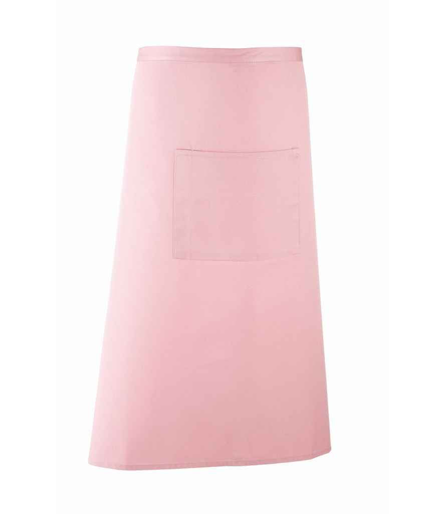 Premier 'Colours' Bar Apron in ONE Pink by Premier — Custom branded clothing by Print Press, featuring premium embroidery produced in our specialist print lab in the UK.