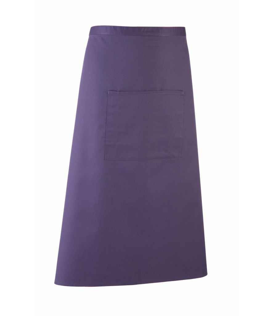 Premier 'Colours' Bar Apron in ONE Purple by Premier — Custom branded clothing by Print Press, featuring premium embroidery produced in our specialist print lab in the UK.