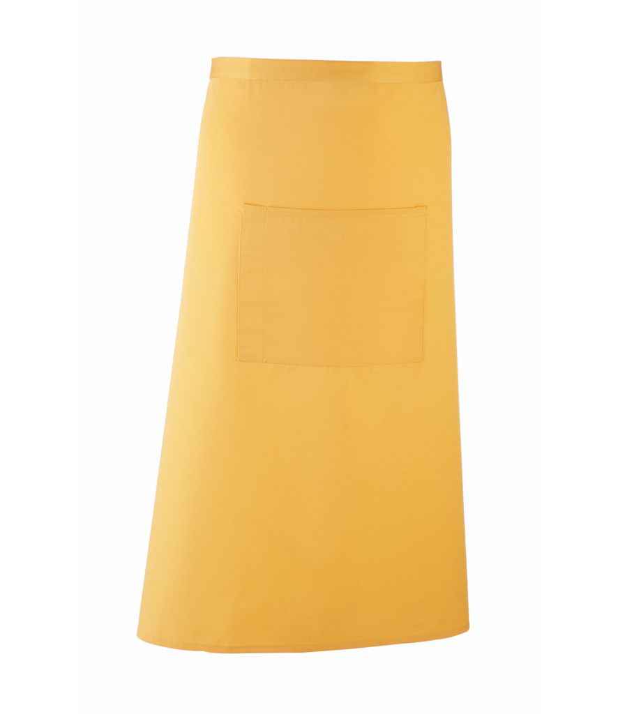 Premier 'Colours' Bar Apron in ONE Sunflower by Premier — Custom branded clothing by Print Press, featuring premium embroidery produced in our specialist print lab in the UK.