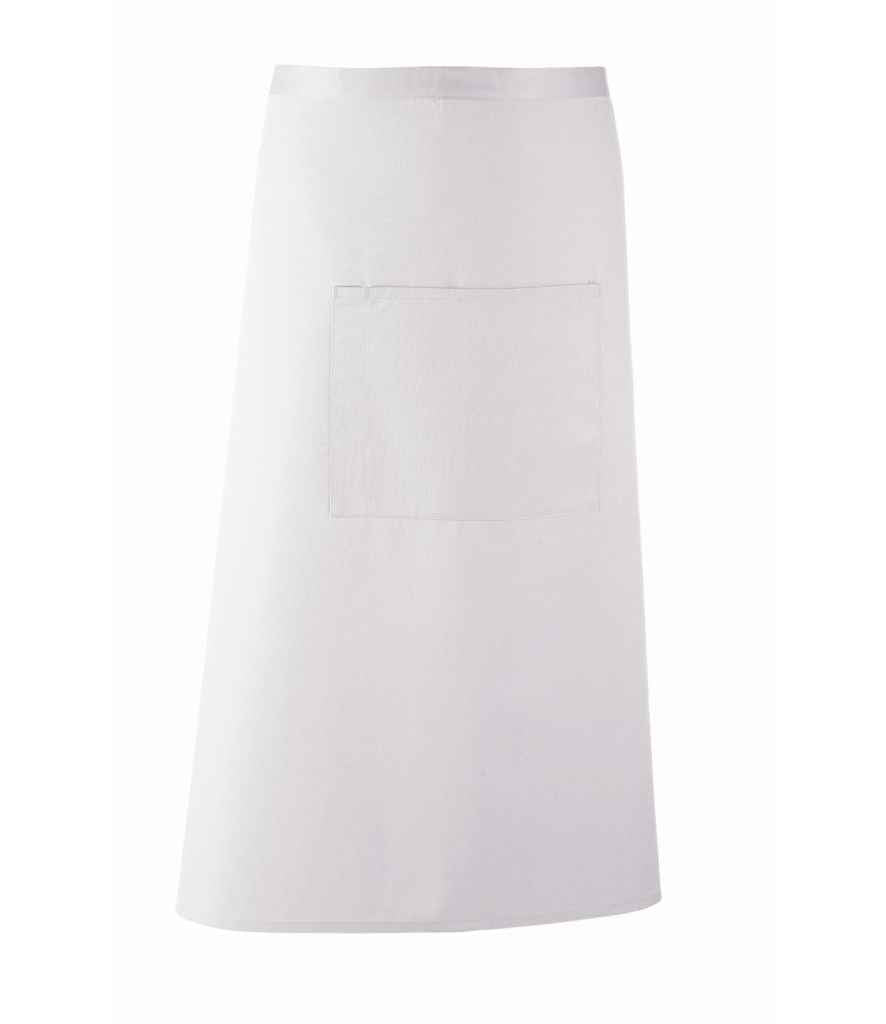 Premier 'Colours' Bar Apron in ONE White by Premier — Custom branded clothing by Print Press, featuring premium embroidery produced in our specialist print lab in the UK.