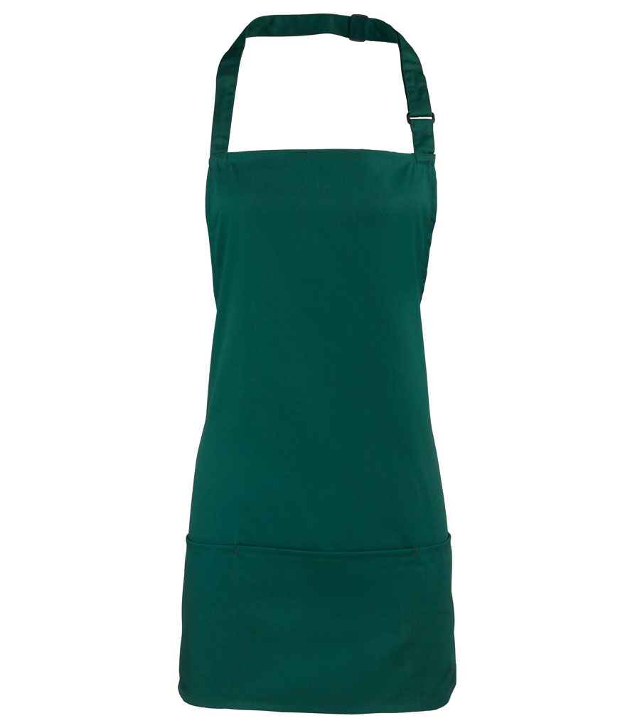 Premier 'Colours' 2-in-1 Apron in ONE Bottle Green by Premier — Custom branded clothing by Print Press, featuring premium embroidery produced in our specialist print lab in the UK.