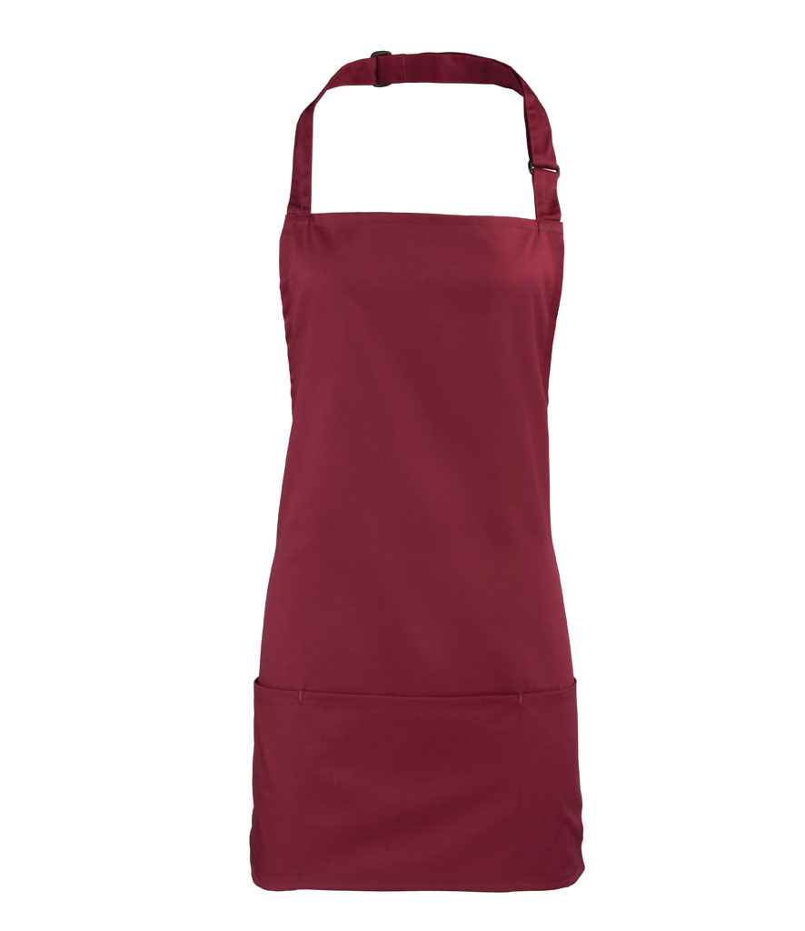Premier 'Colours' 2-in-1 Apron in ONE Burgundy by Premier — Custom branded clothing by Print Press, featuring premium embroidery produced in our specialist print lab in the UK.