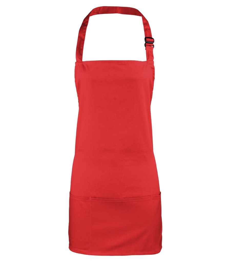 Premier 'Colours' 2-in-1 Apron in ONE Red by Premier — Custom branded clothing by Print Press, featuring premium embroidery produced in our specialist print lab in the UK.