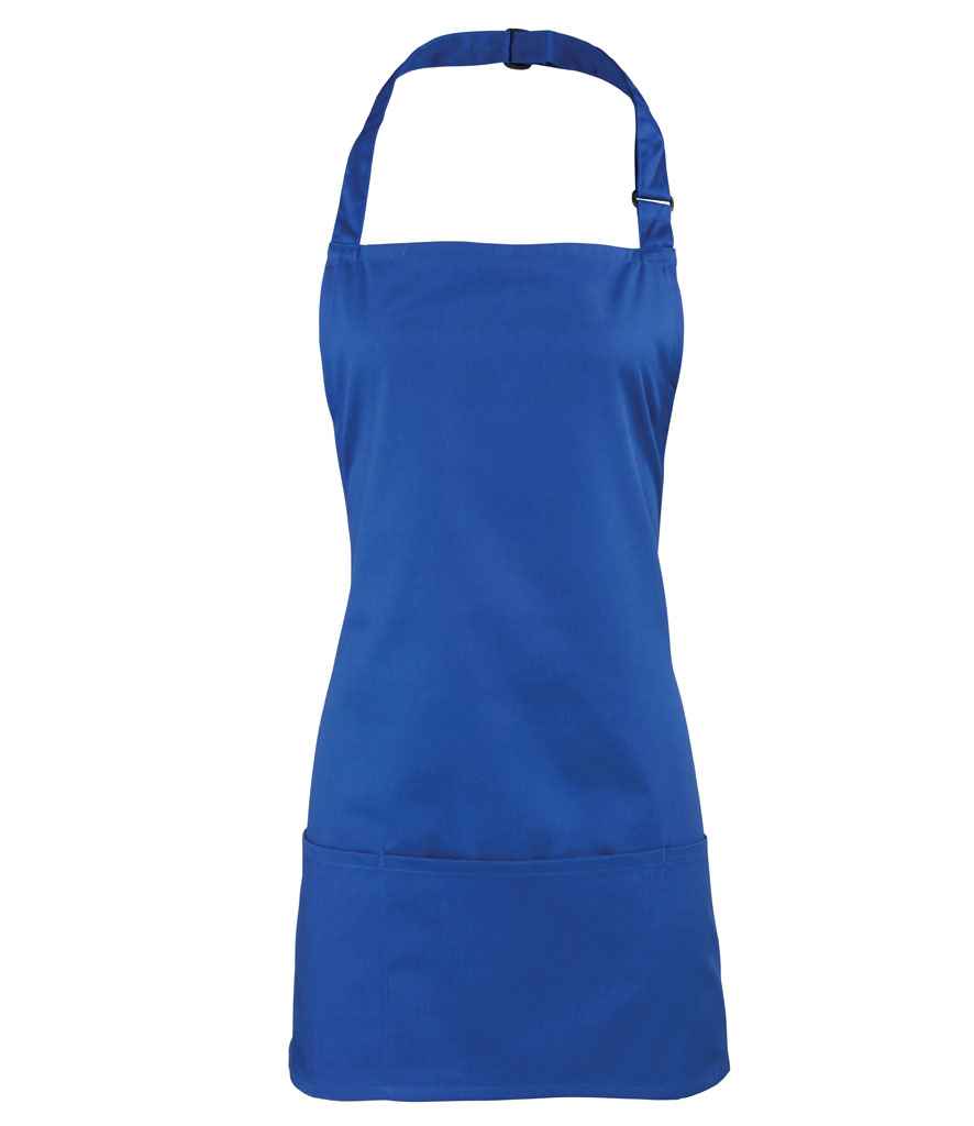 Premier 'Colours' 2-in-1 Apron in ONE Royal Blue by Premier — Custom branded clothing by Print Press, featuring premium embroidery produced in our specialist print lab in the UK.