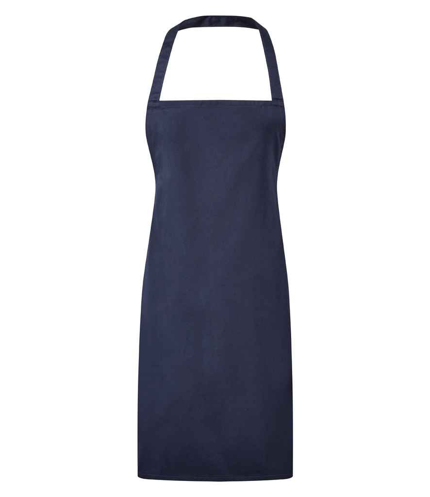 Premier Essential Bib Apron in ONE Navy by Premier — Custom branded clothing by Print Press, featuring premium embroidery produced in our specialist print lab in the UK.