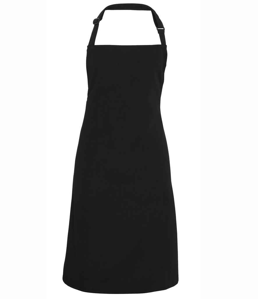 Premier Polyester Bib Apron in ONE Black by Premier — Custom branded clothing by Print Press, featuring premium embroidery produced in our specialist print lab in the UK.