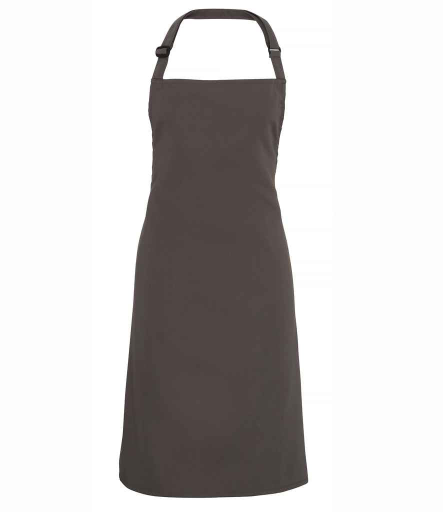Premier Polyester Bib Apron in ONE Dark Grey by Premier — Custom branded clothing by Print Press, featuring premium embroidery produced in our specialist print lab in the UK.