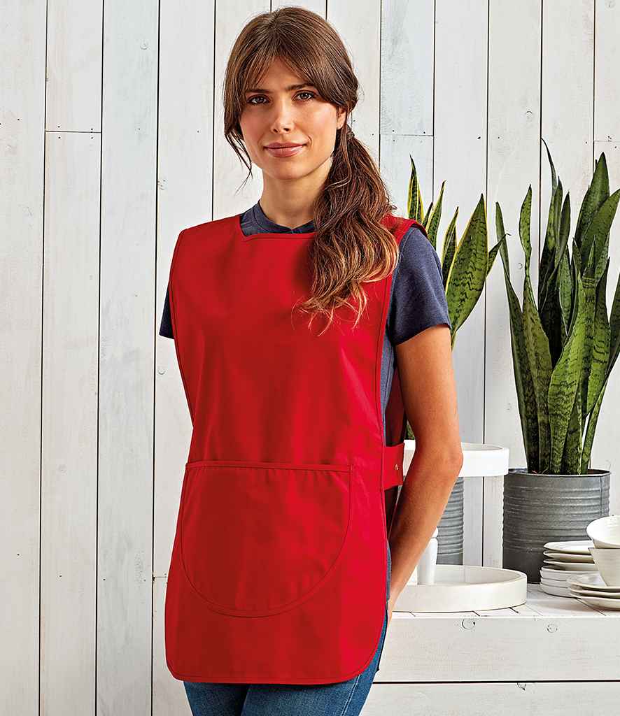 Premier Pocket Tabard in Red by Premier — Custom branded clothing by Print Press, featuring premium embroidery produced in our specialist print lab in the UK.