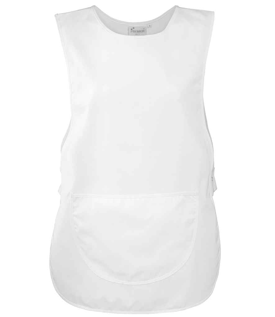 Premier Pocket Tabard in White by Premier — Custom branded clothing by Print Press, featuring premium embroidery produced in our specialist print lab in the UK.