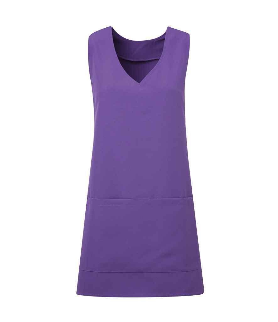 Premier Wrap Around Tunic Apron in Purple by Premier — Custom branded clothing by Print Press, featuring premium embroidery produced in our specialist print lab in the UK.