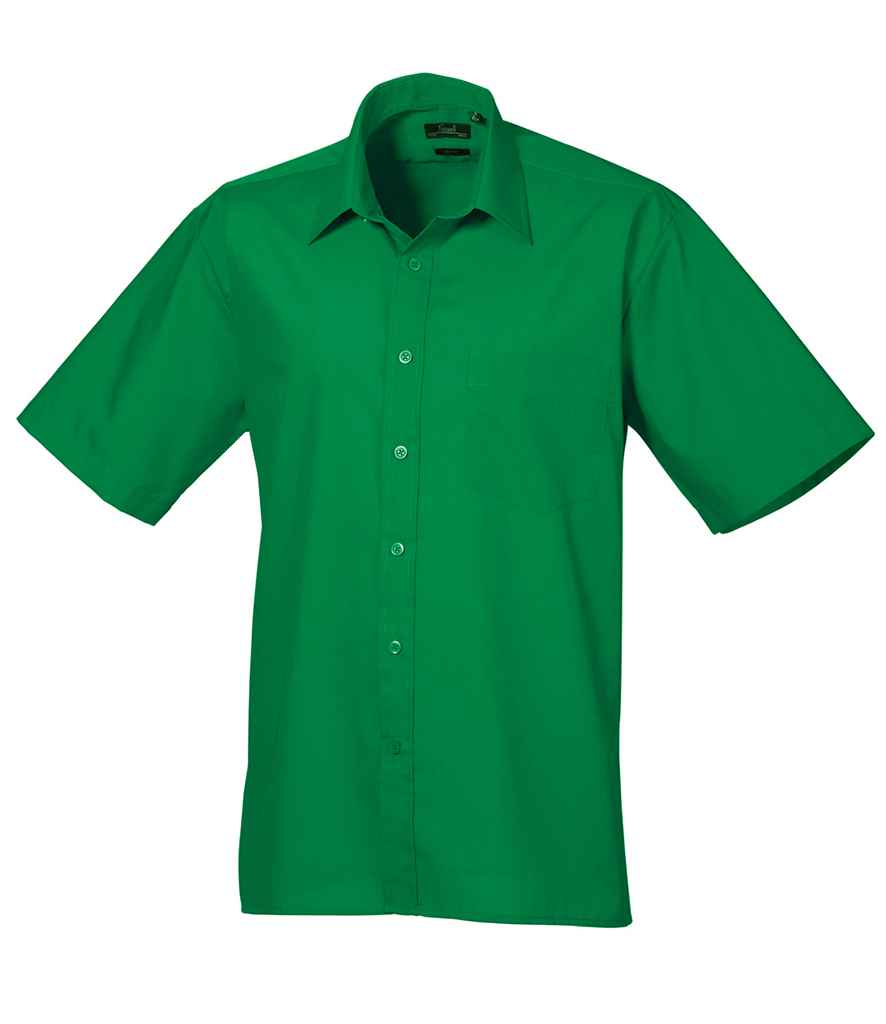 Premier Short Sleeve Poplin Shirt - (2nd Colours) in Emerald by Premier — Custom branded clothing by Print Press, featuring premium embroidery produced in our specialist print lab in the UK.