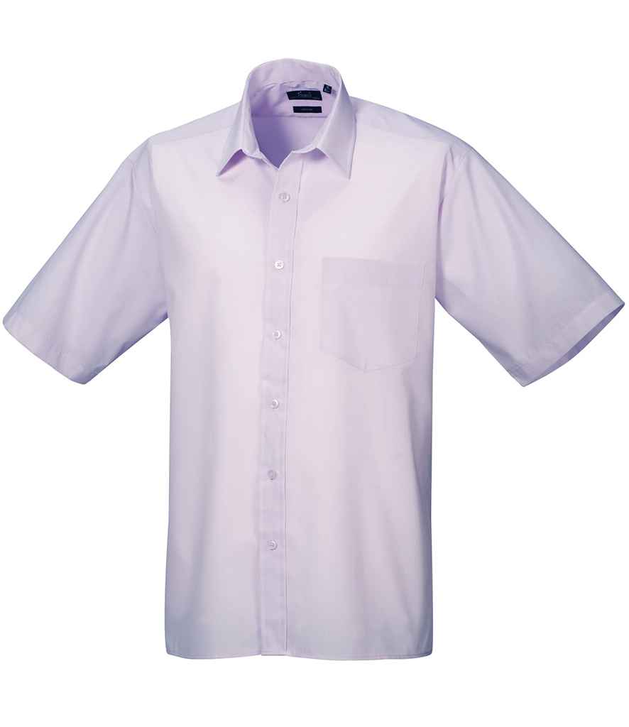 Premier Short Sleeve Poplin Shirt - (2nd Colours) in Lilac by Premier — Custom branded clothing by Print Press, featuring premium embroidery produced in our specialist print lab in the UK.