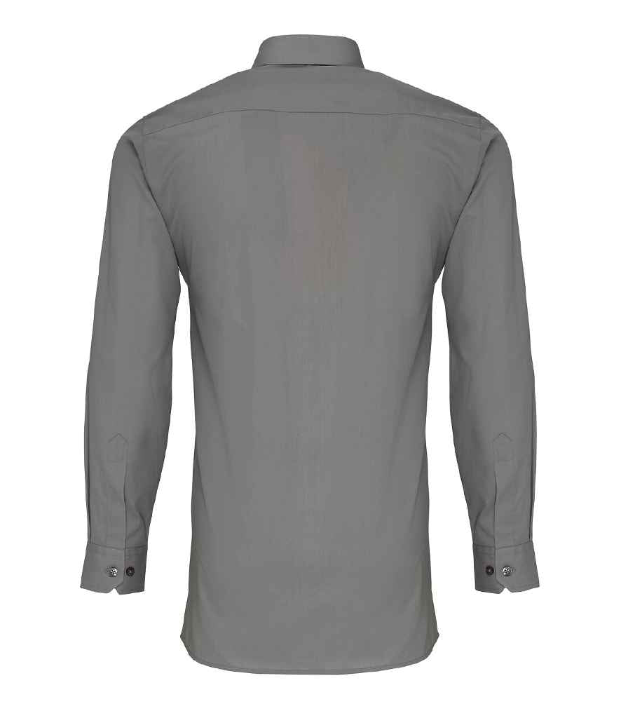 Premier Long Sleeve Fitted Poplin Shirt in by Premier — Custom branded clothing by Print Press, featuring premium embroidery produced in our specialist print lab in the UK.