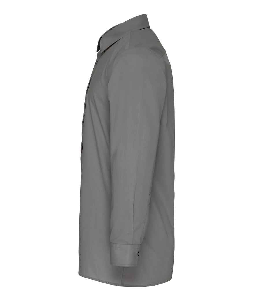 Premier Long Sleeve Fitted Poplin Shirt in by Premier — Custom branded clothing by Print Press, featuring premium embroidery produced in our specialist print lab in the UK.