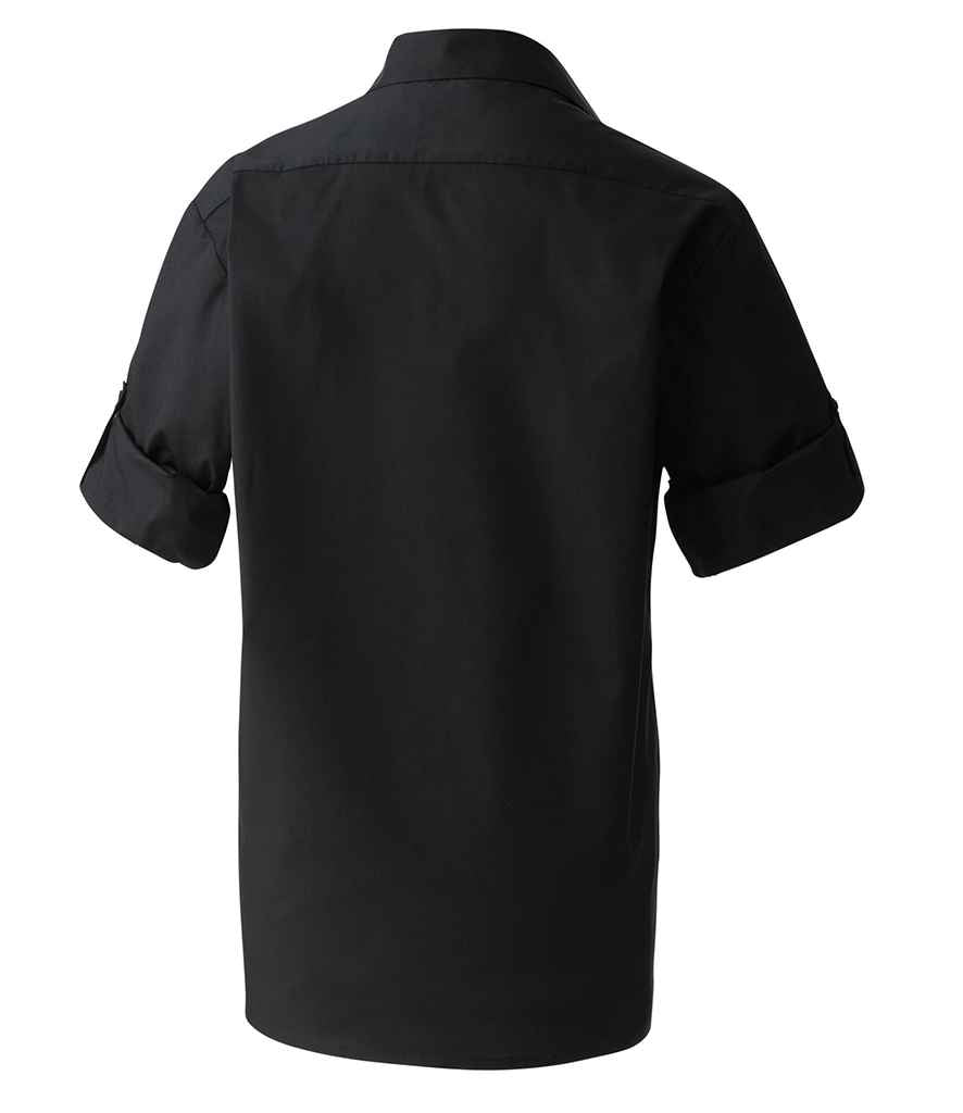 Premier Roll Sleeve Poplin Shirt in by Premier — Custom branded clothing by Print Press, featuring premium embroidery produced in our specialist print lab in the UK.