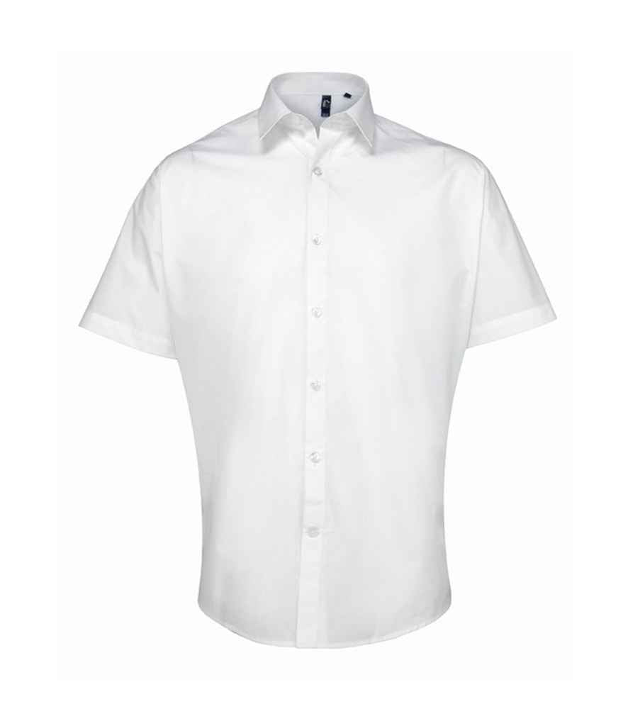 Premier Supreme Short Sleeve Poplin Shirt in by Premier — Custom branded clothing by Print Press, featuring premium embroidery produced in our specialist print lab in the UK.