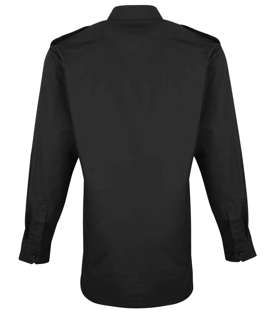 Premier Long Sleeve Pilot Shirt in by Premier — Custom branded clothing by Print Press, featuring premium embroidery produced in our specialist print lab in the UK.