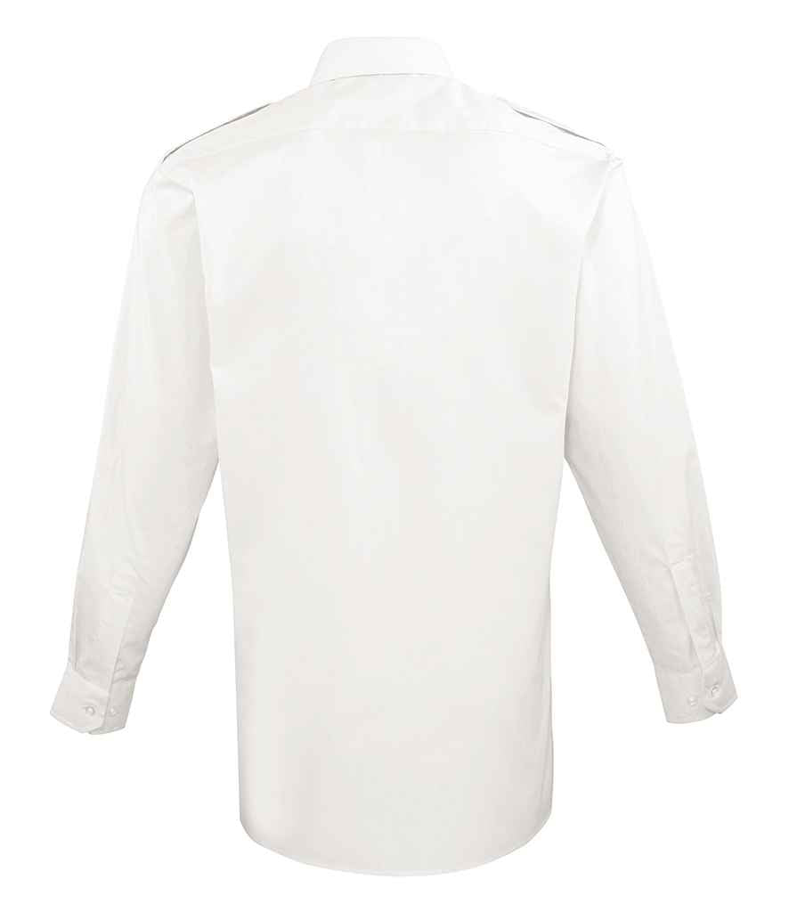 Premier Long Sleeve Pilot Shirt in by Premier — Custom branded clothing by Print Press, featuring premium embroidery produced in our specialist print lab in the UK.