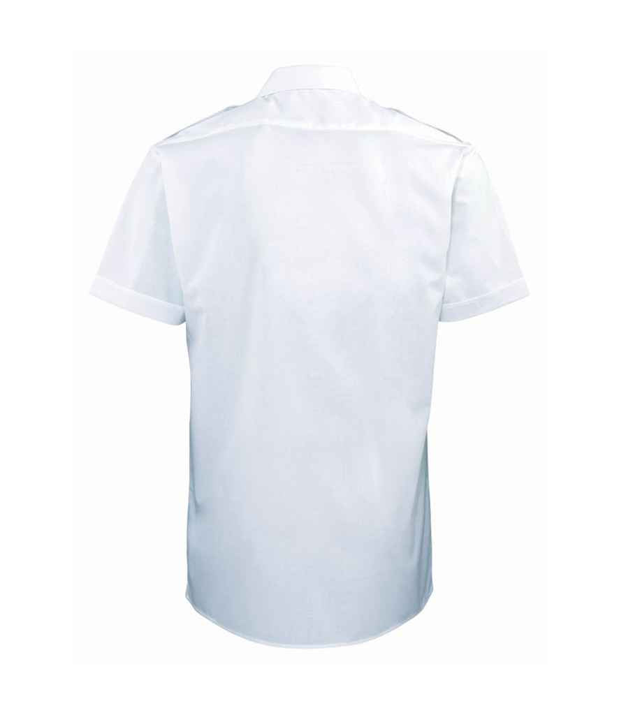 Premier Short Sleeve Pilot Shirt in by Premier — Custom branded clothing by Print Press, featuring premium embroidery produced in our specialist print lab in the UK.