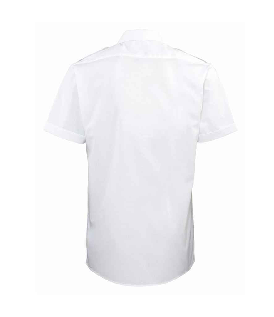 Premier Short Sleeve Pilot Shirt in by Premier — Custom branded clothing by Print Press, featuring premium embroidery produced in our specialist print lab in the UK.