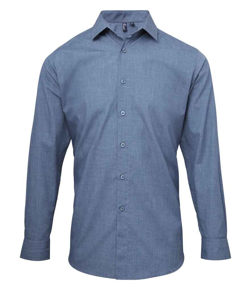 Premier Cross-Dye Roll Sleeve Shirt in by Premier — Custom branded clothing by Print Press, featuring premium embroidery produced in our specialist print lab in the UK.