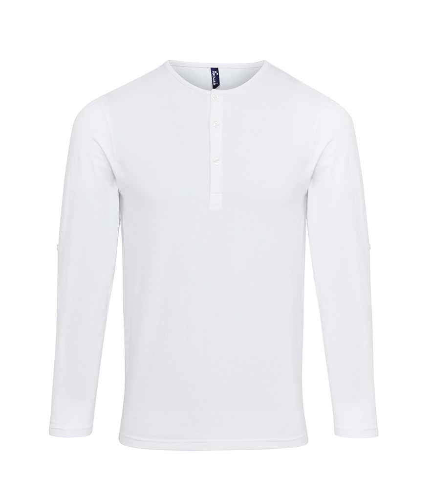 Premier Long John Roll Sleeve T-Shirt in by Premier — Custom branded clothing by Print Press, featuring premium embroidery produced in our specialist print lab in the UK.
