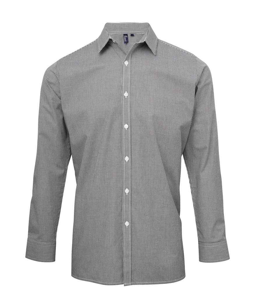 Premier Gingham Long Sleeve Shirt in by Premier — Custom branded clothing by Print Press, featuring premium embroidery produced in our specialist print lab in the UK.