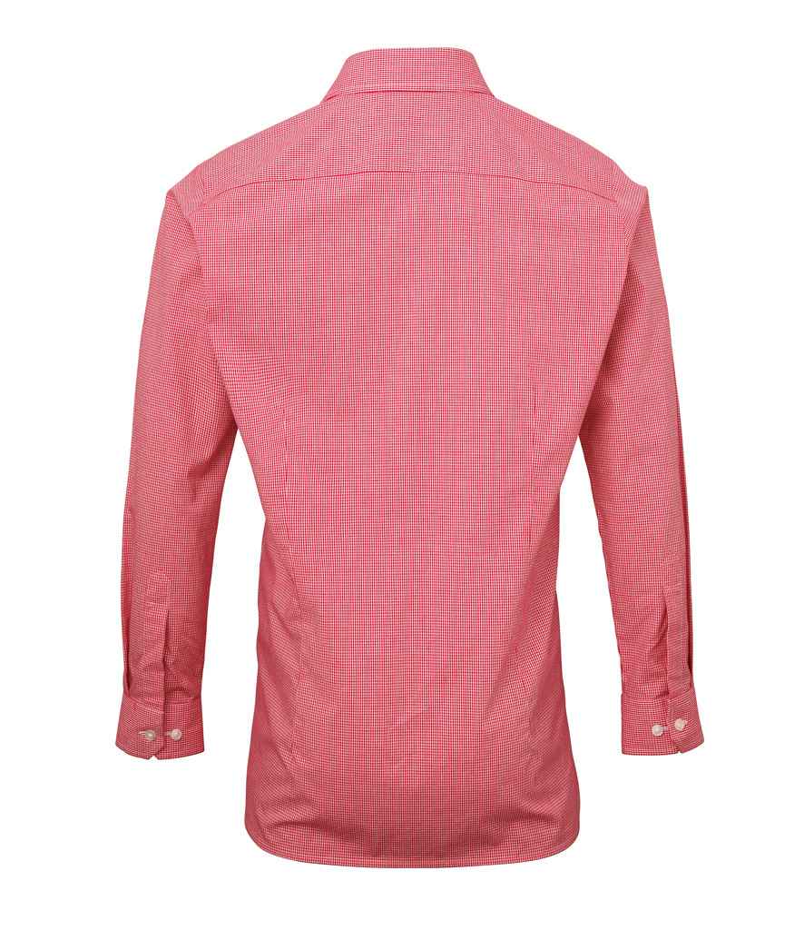 Premier Gingham Long Sleeve Shirt in by Premier — Custom branded clothing by Print Press, featuring premium embroidery produced in our specialist print lab in the UK.