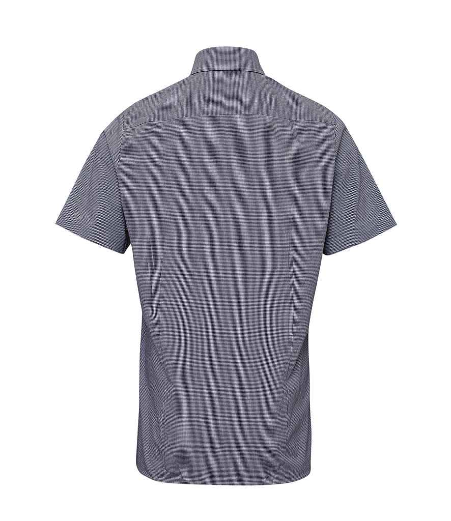 Premier Gingham Short Sleeve Shirt in by Premier — Custom branded clothing by Print Press, featuring premium embroidery produced in our specialist print lab in the UK.