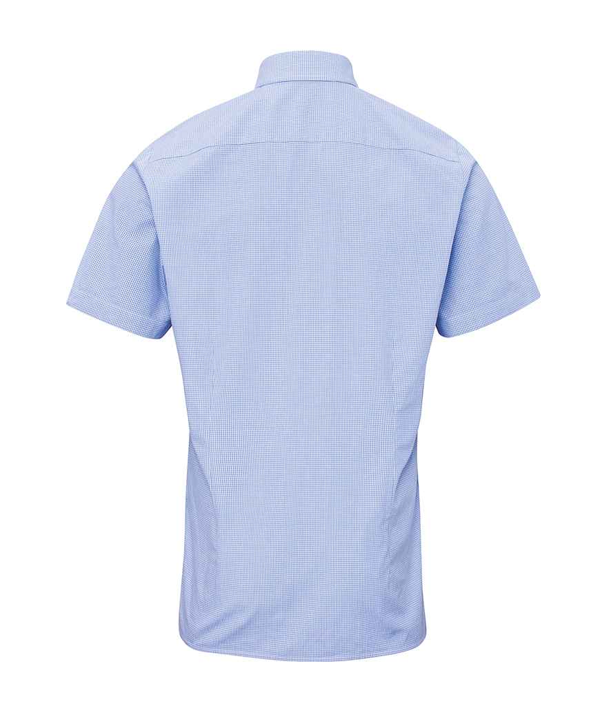 Premier Gingham Short Sleeve Shirt in by Premier — Custom branded clothing by Print Press, featuring premium embroidery produced in our specialist print lab in the UK.