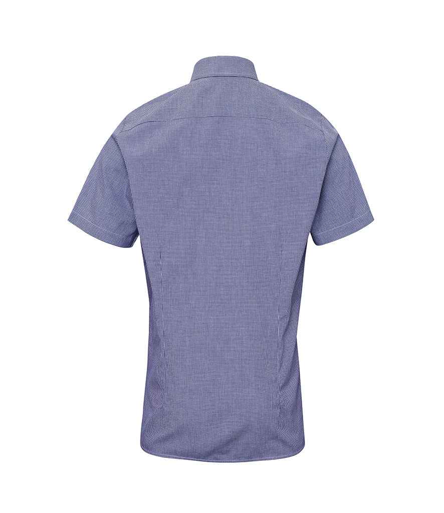 Premier Gingham Short Sleeve Shirt in by Premier — Custom branded clothing by Print Press, featuring premium embroidery produced in our specialist print lab in the UK.