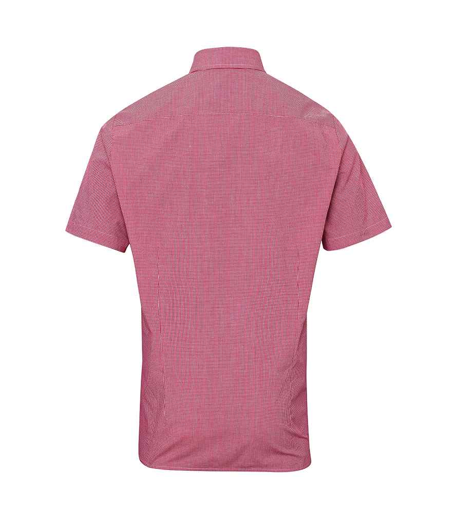 Premier Gingham Short Sleeve Shirt in by Premier — Custom branded clothing by Print Press, featuring premium embroidery produced in our specialist print lab in the UK.
