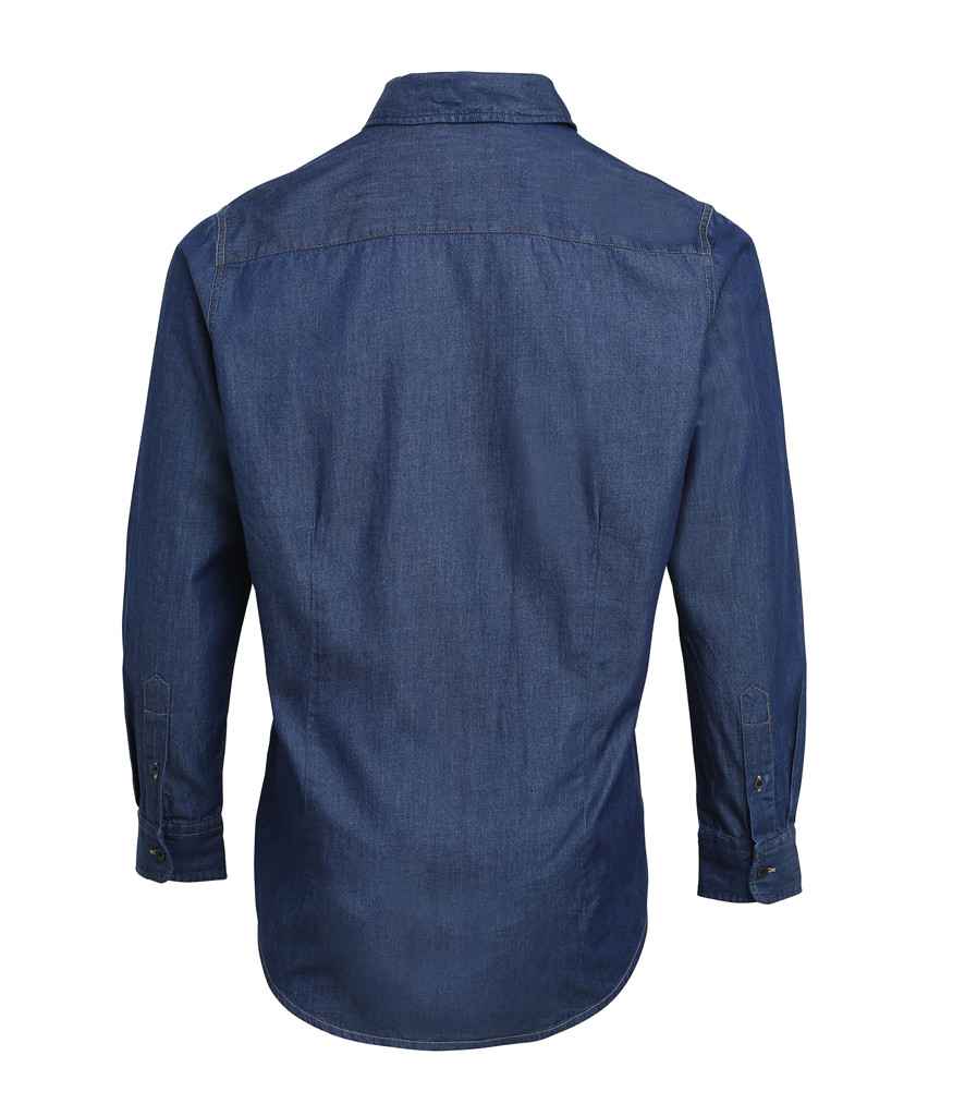 Premier Jeans Stitch Denim Shirt in by Premier — Custom branded clothing by Print Press, featuring premium embroidery produced in our specialist print lab in the UK.