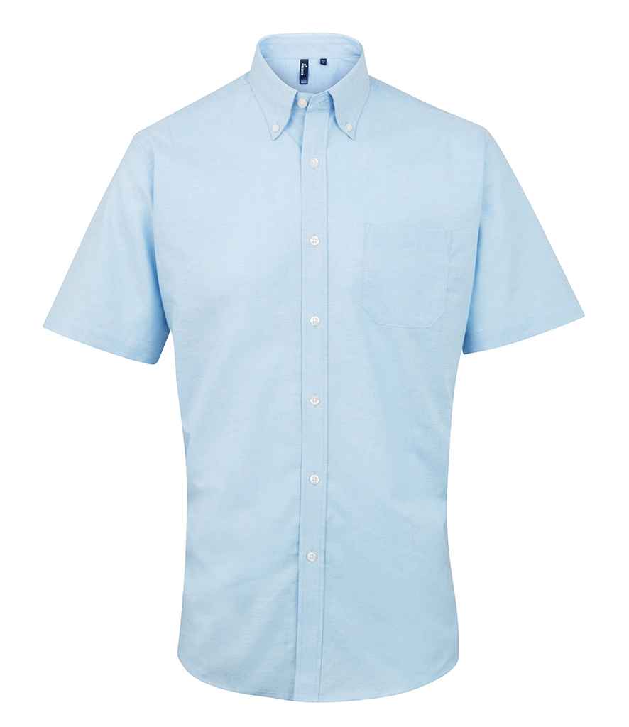 Premier Signature Short Sleeve Oxford Shirt in by Premier — Custom branded clothing by Print Press, featuring premium embroidery produced in our specialist print lab in the UK.