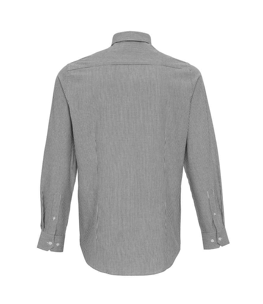 Premier Long Sleeve Striped Oxford Shirt in by Premier — Custom branded clothing by Print Press, featuring premium embroidery produced in our specialist print lab in the UK.