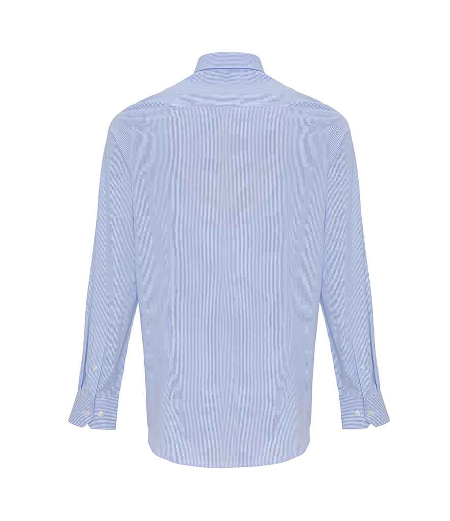 Premier Long Sleeve Striped Oxford Shirt in by Premier — Custom branded clothing by Print Press, featuring premium embroidery produced in our specialist print lab in the UK.