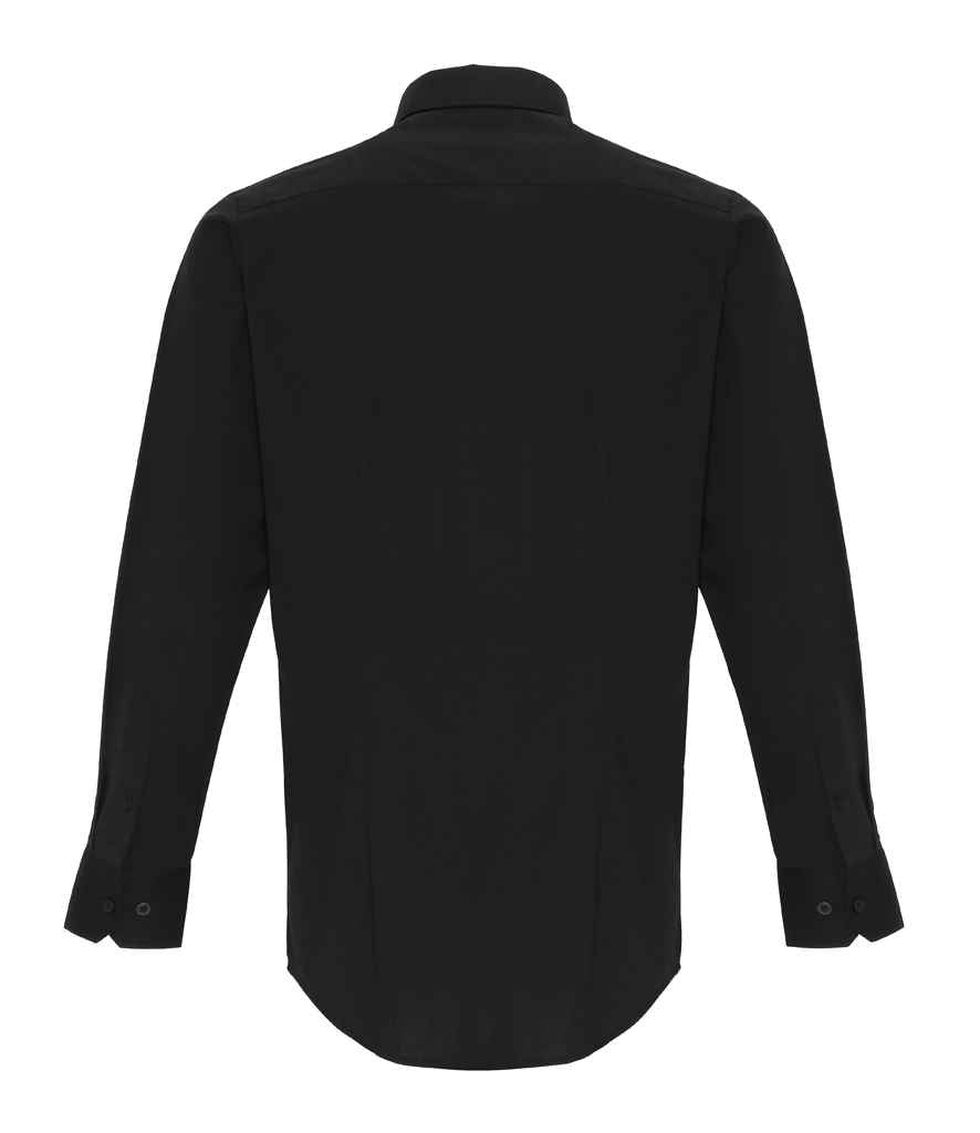 Premier Long Sleeve Stretch Fit Poplin Shirt in by Premier — Custom branded clothing by Print Press, featuring premium embroidery produced in our specialist print lab in the UK.