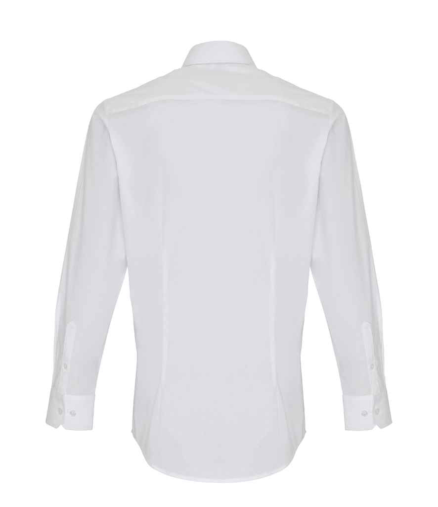 Premier Long Sleeve Stretch Fit Poplin Shirt in by Premier — Custom branded clothing by Print Press, featuring premium embroidery produced in our specialist print lab in the UK.