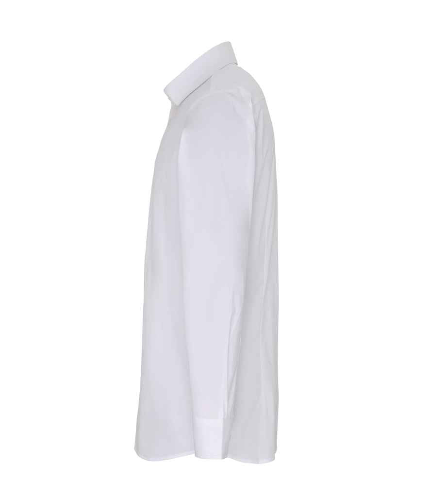 Premier Long Sleeve Stretch Fit Poplin Shirt in by Premier — Custom branded clothing by Print Press, featuring premium embroidery produced in our specialist print lab in the UK.
