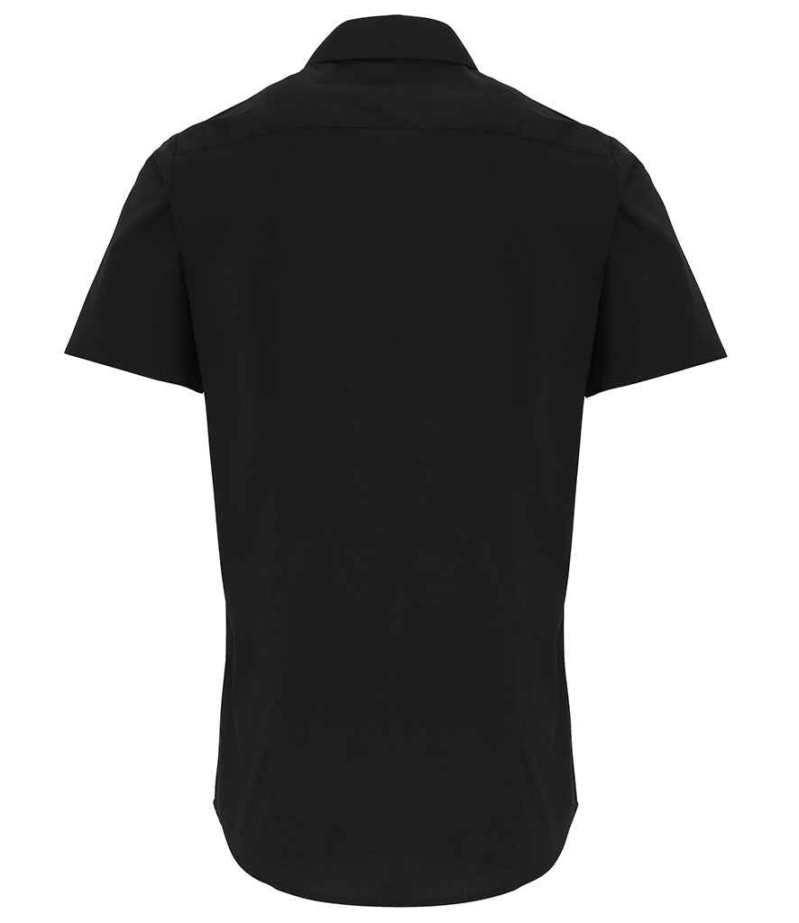 Premier Short Sleeve Stretch Fit Poplin Shirt in by Premier — Custom branded clothing by Print Press, featuring premium embroidery produced in our specialist print lab in the UK.