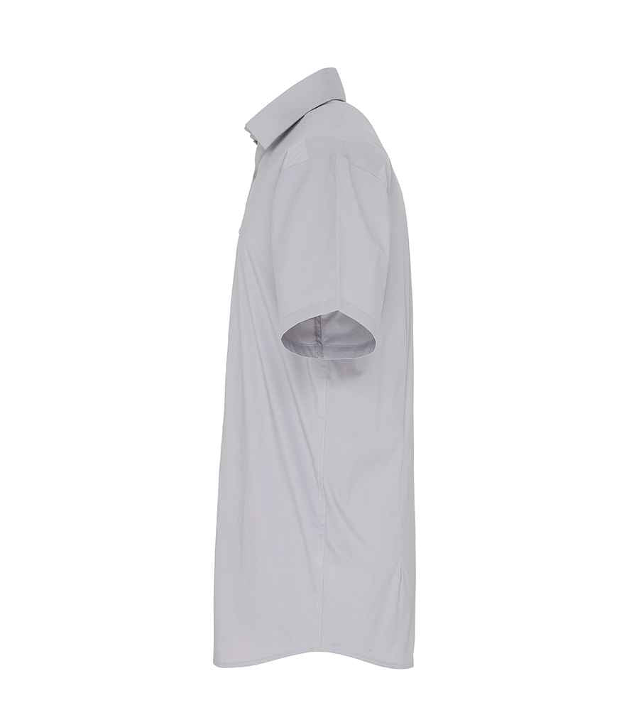 Premier Short Sleeve Stretch Fit Poplin Shirt in by Premier — Custom branded clothing by Print Press, featuring premium embroidery produced in our specialist print lab in the UK.