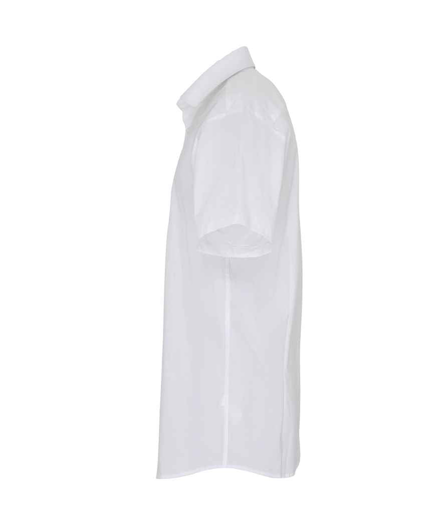 Premier Short Sleeve Stretch Fit Poplin Shirt in by Premier — Custom branded clothing by Print Press, featuring premium embroidery produced in our specialist print lab in the UK.