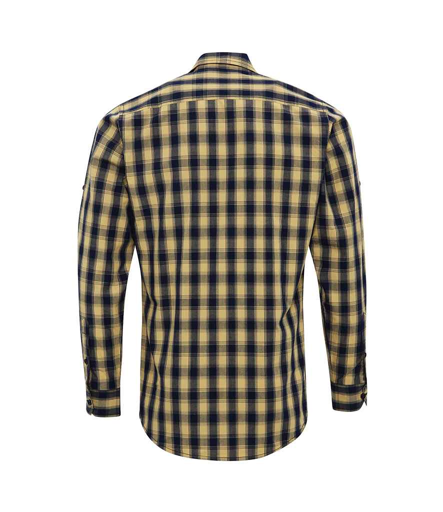Premier Mulligan Check Long Sleeve Shirt in by Premier — Custom branded clothing by Print Press, featuring premium embroidery produced in our specialist print lab in the UK.