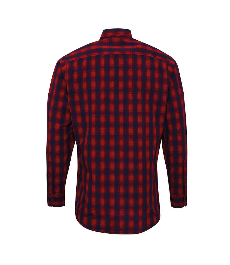 Premier Mulligan Check Long Sleeve Shirt in by Premier — Custom branded clothing by Print Press, featuring premium embroidery produced in our specialist print lab in the UK.