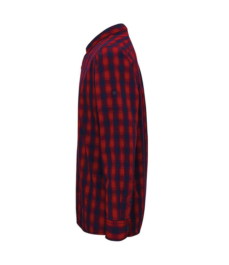Premier Mulligan Check Long Sleeve Shirt in by Premier — Custom branded clothing by Print Press, featuring premium embroidery produced in our specialist print lab in the UK.