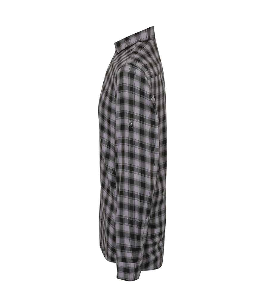 Premier Mulligan Check Long Sleeve Shirt in by Premier — Custom branded clothing by Print Press, featuring premium embroidery produced in our specialist print lab in the UK.