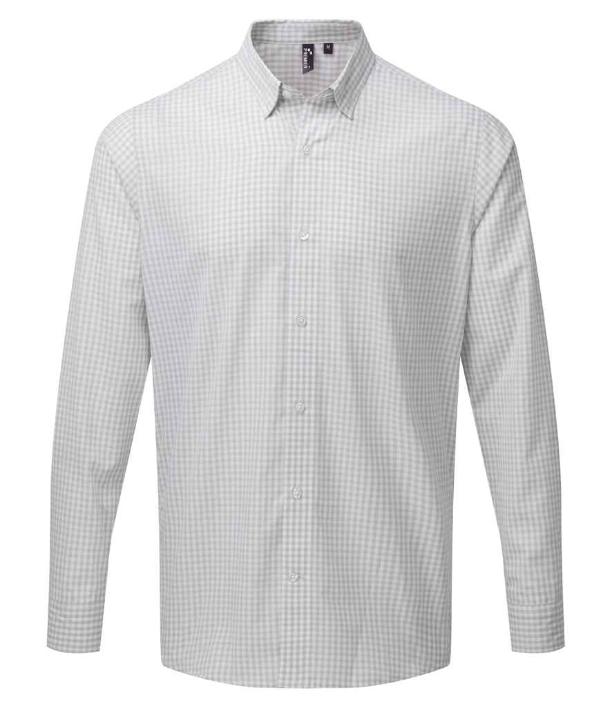 Premier Maxton Check Long Sleeve Shirt in by Premier — Custom branded clothing by Print Press, featuring premium embroidery produced in our specialist print lab in the UK.