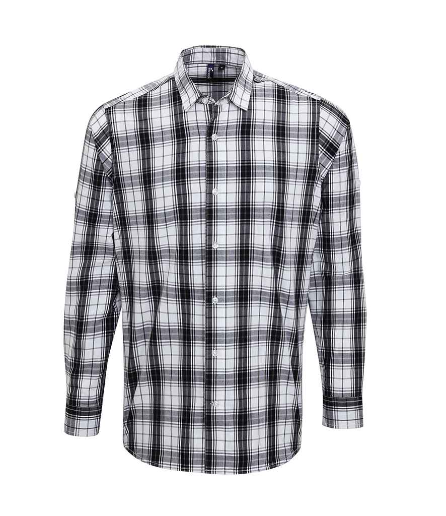Premier Ginmill Check Long Sleeve Shirt in by Premier — Custom branded clothing by Print Press, featuring premium embroidery produced in our specialist print lab in the UK.